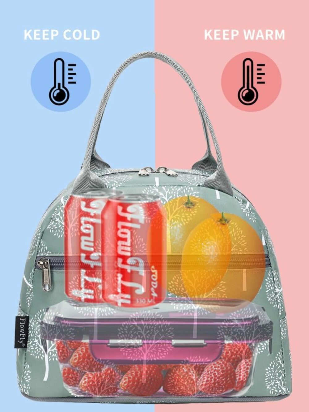 Lunch Bag For Women Insulated Lunch Box Corduroy Lunch Tote Cooler For Travel Wo View 4